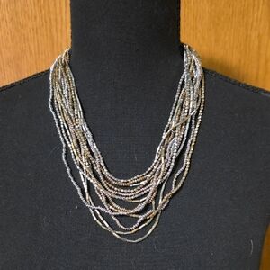 Chico's Elegant Silver and Gold Layered Necklace